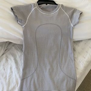 lululemon stripe workout shirt